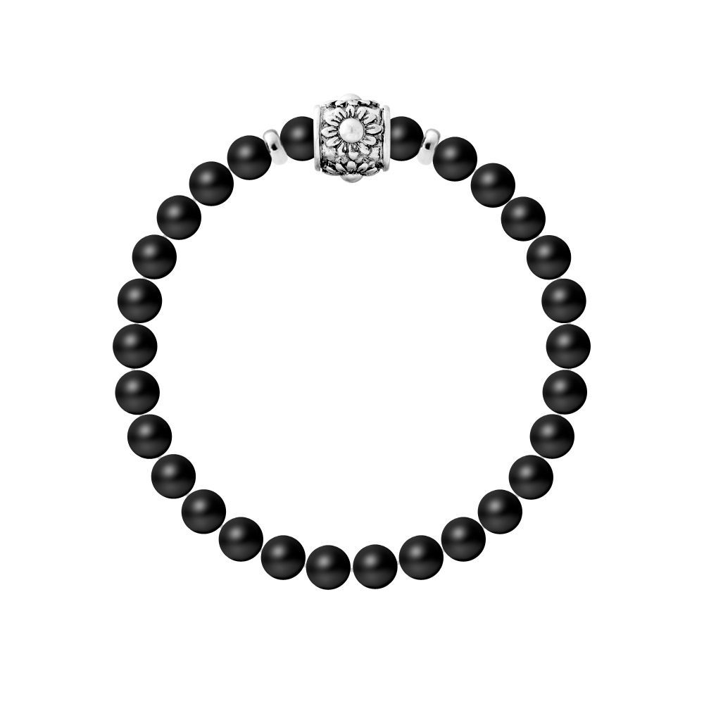 Schwarzes Onyx Perlenarmband