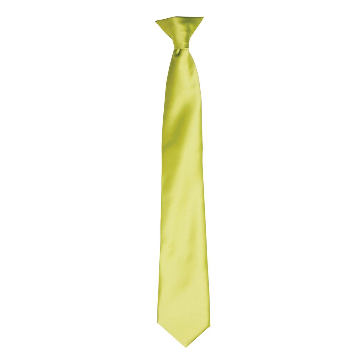Hellgrüne Satin-Krawatte mit Clip