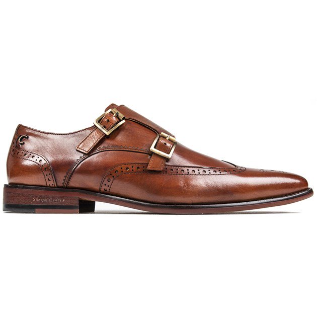 Schwarze Monk Strap Schuhe aus Leder für Herren