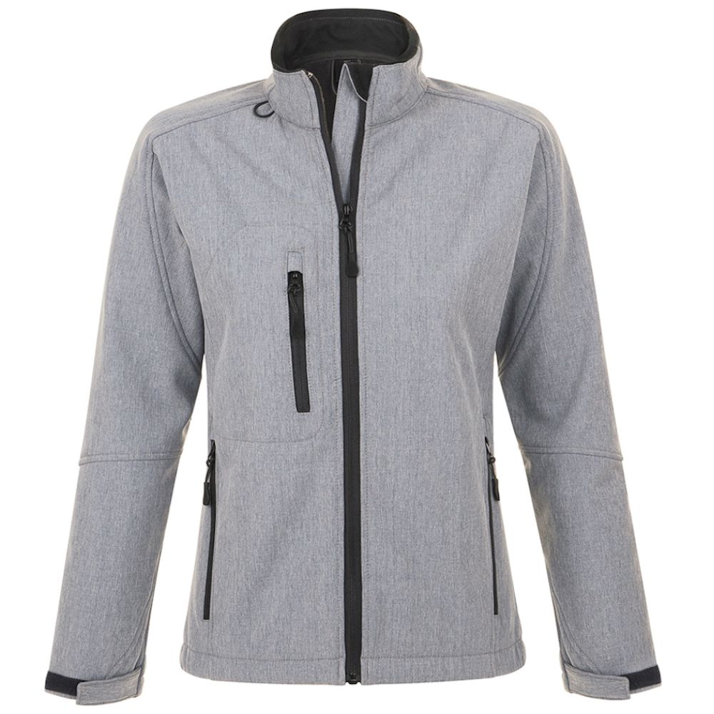 SOLS Womens/Ladies Roxy Soft Shell Jacket (atmungsaktiv, winddicht und wasserabweisend) (Grey Marl)