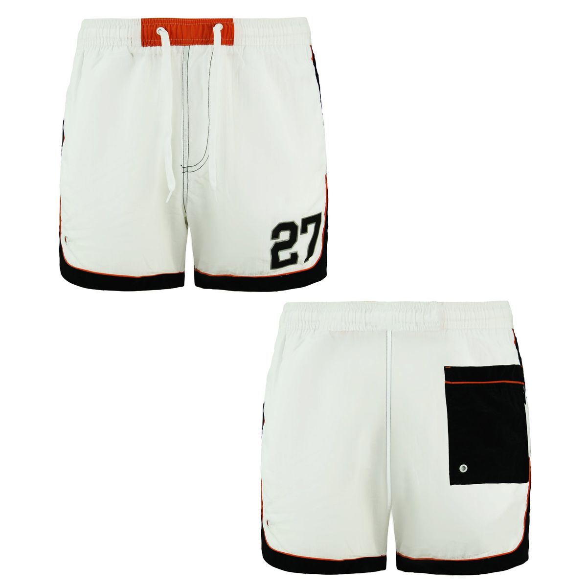 Athletische Boardshorts im College-Stil