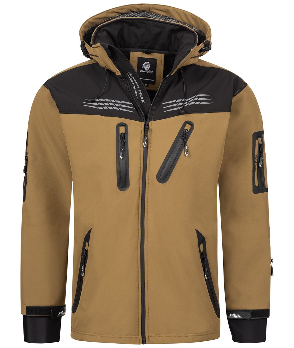 Sportliche Softshelljacke mit Kapuze