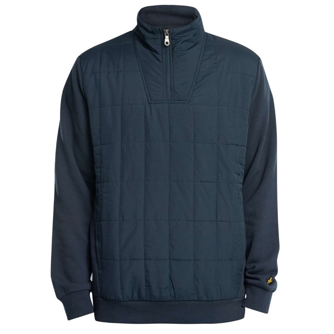 Gestepptes Hybrid Sweatshirt mit Halbreißverschluss