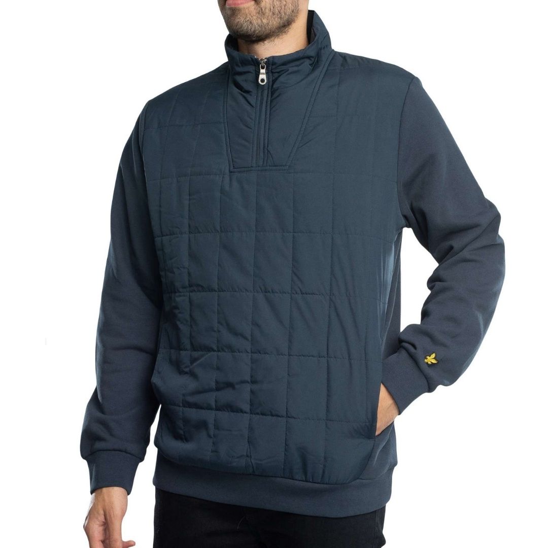 Hybrid-Sweatshirt mit Steppmuster und Halbreißverschluss