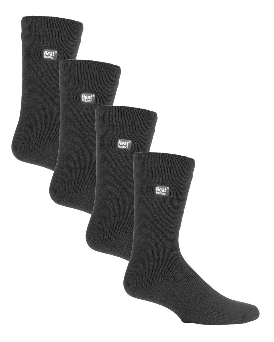 Heat Holders Ultra Lite - 4 Paar Multipack Mens Thermal Socks | Ultra Thin Warm Socks for Dress Socks in Winter - Charcoal