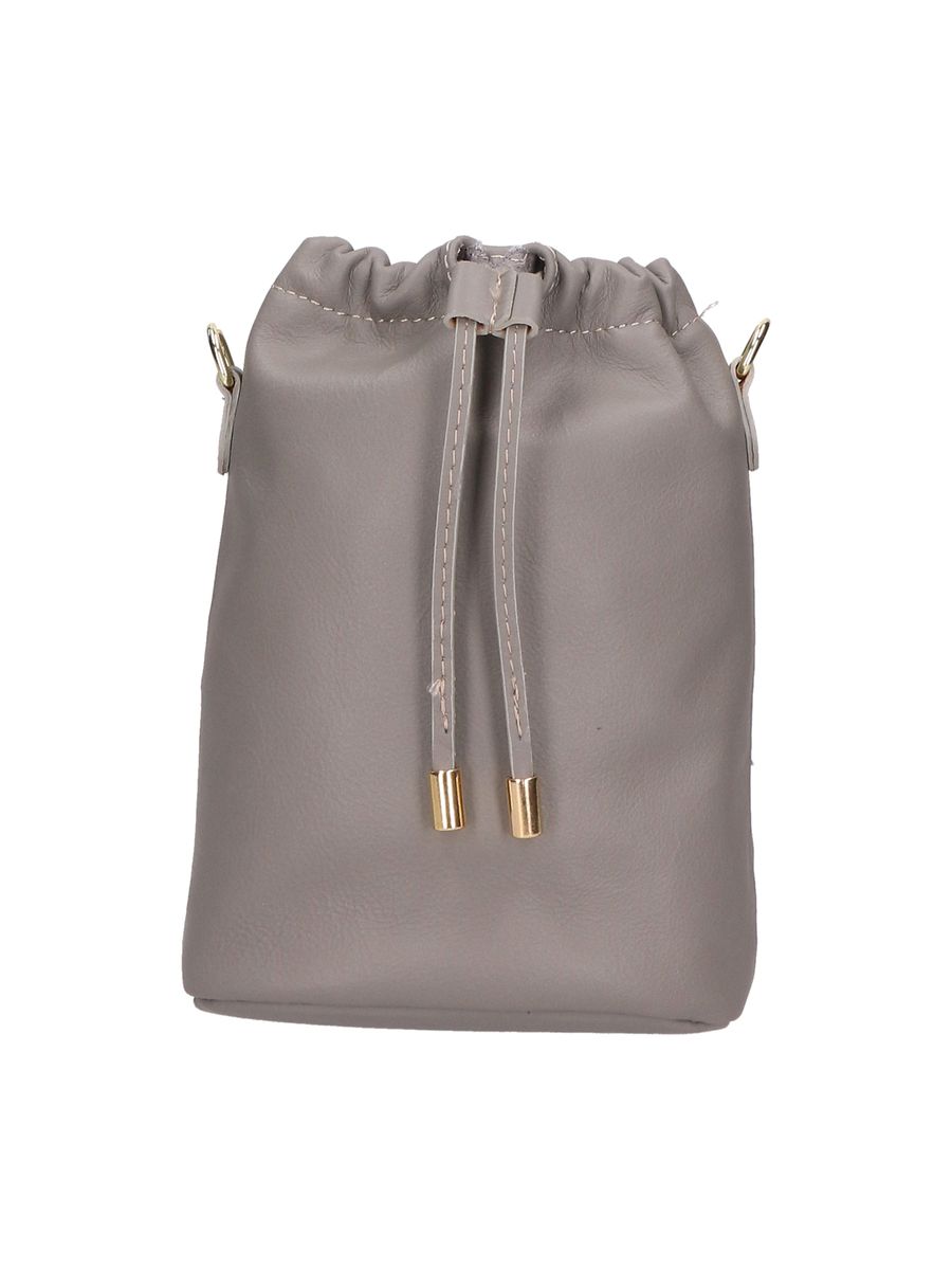 Leder-Beuteltasche mit Kordelzug