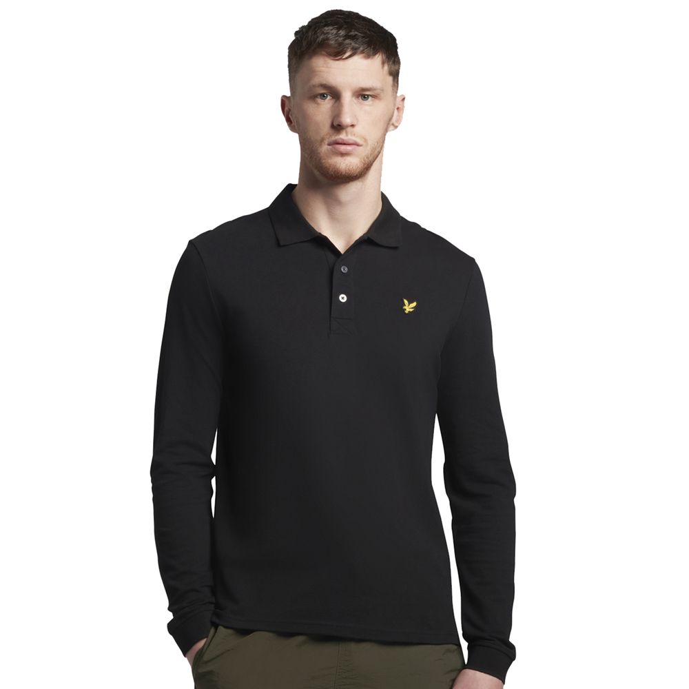 Herren Langarm Poloshirt mit Kragen