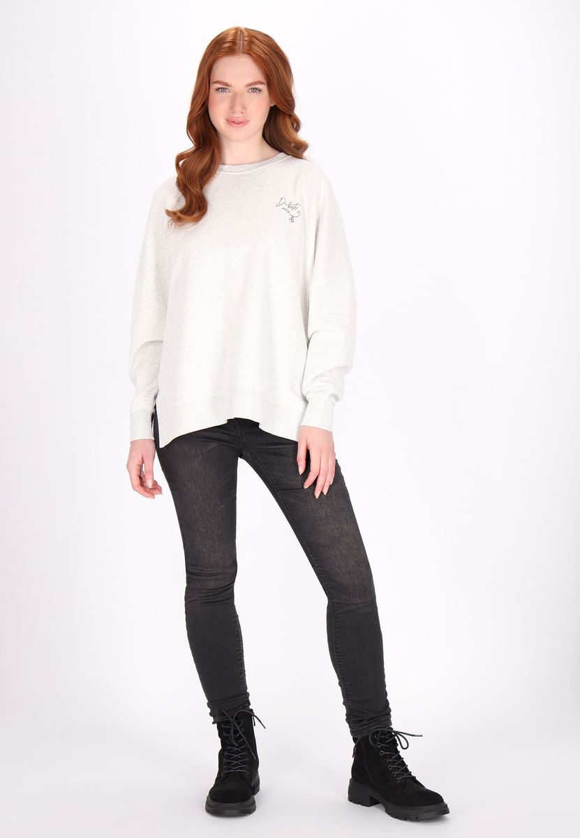Lockeres Crewneck-Sweatshirt in Melange-Optik