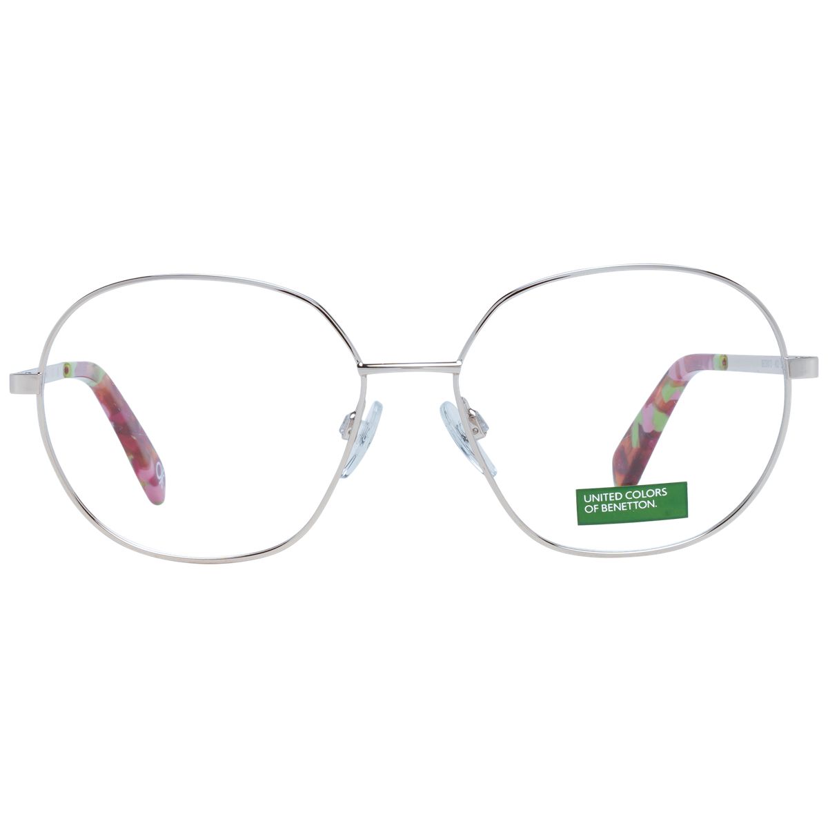 Runde Metallbrille mit bunten Bügeln
