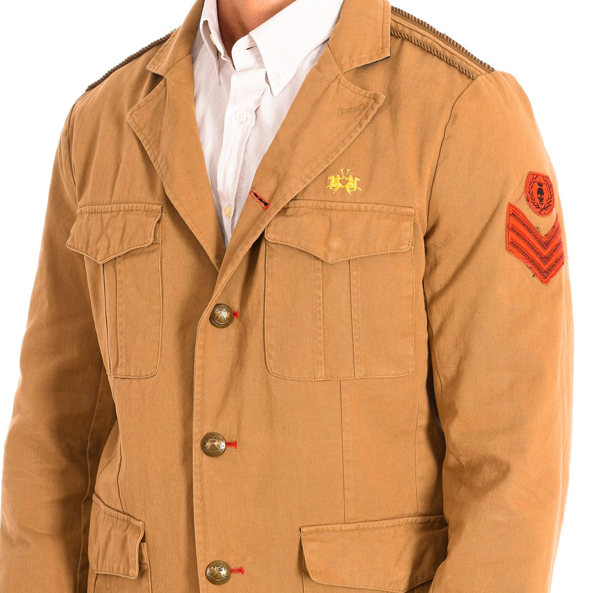 Baumwoll-Blazer im Military-Stil
