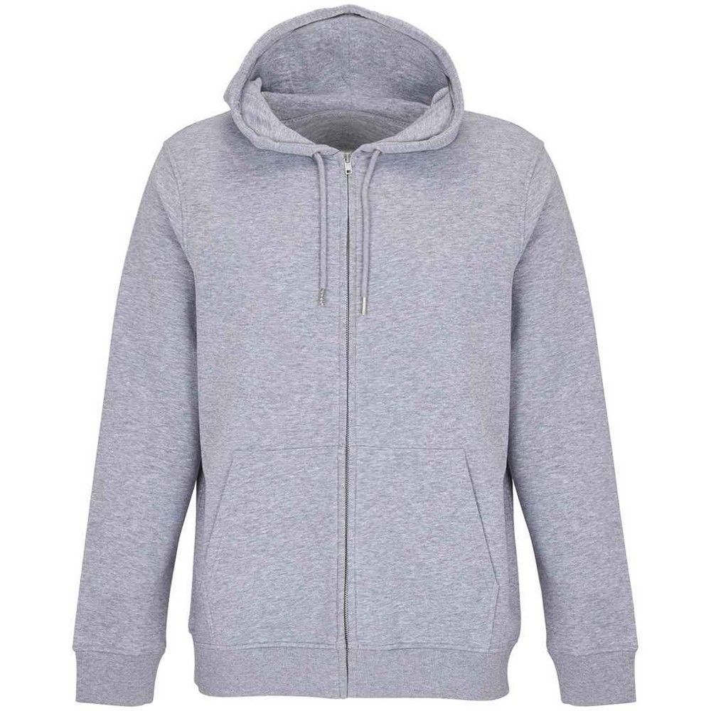 Unisex Kapuzenjacke mit Reißverschluss, Grau Meliert