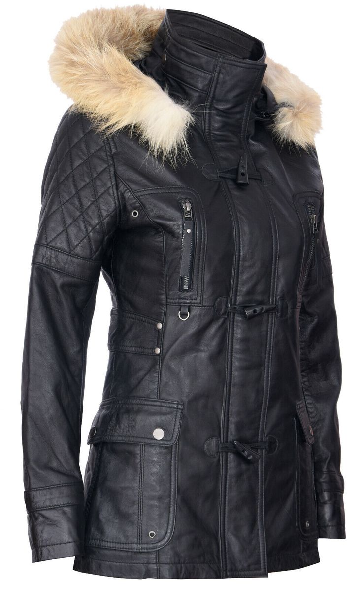 Gesteppte Leder-Parkajacke Northampton