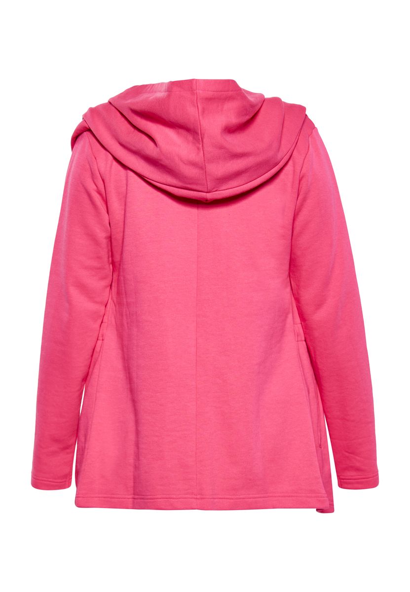 Oversize-Cardigan mit Kapuze und offener Front