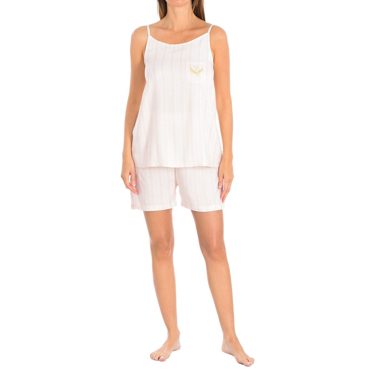 Gestreiftes Trägerhemd mit Shorts Pyjama Set