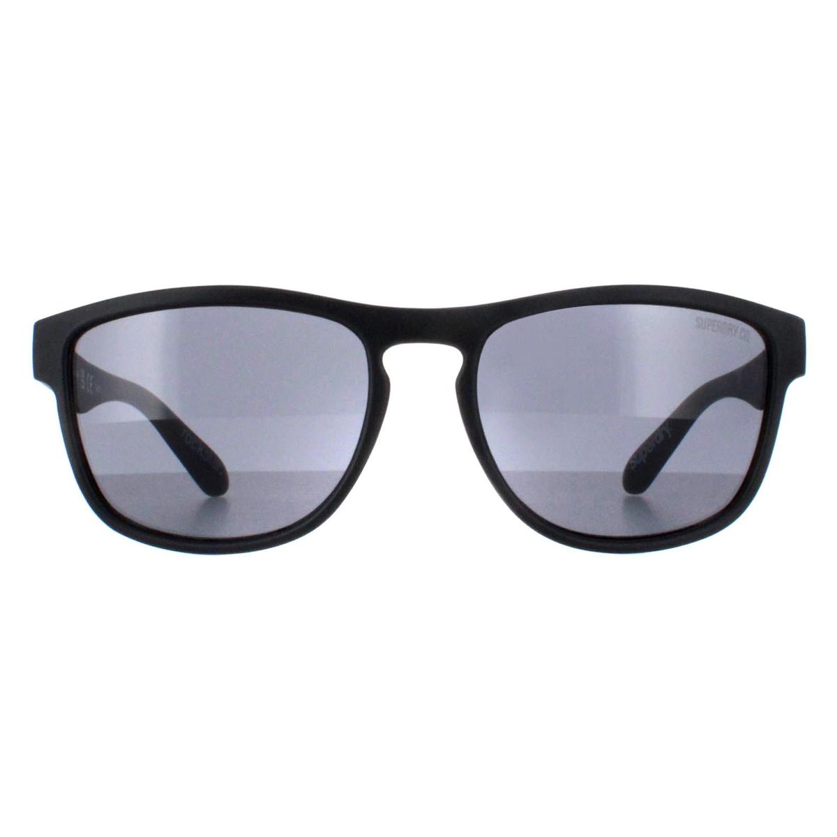 Matte schwarze Sonnenbrille mit grauen Gläsern
