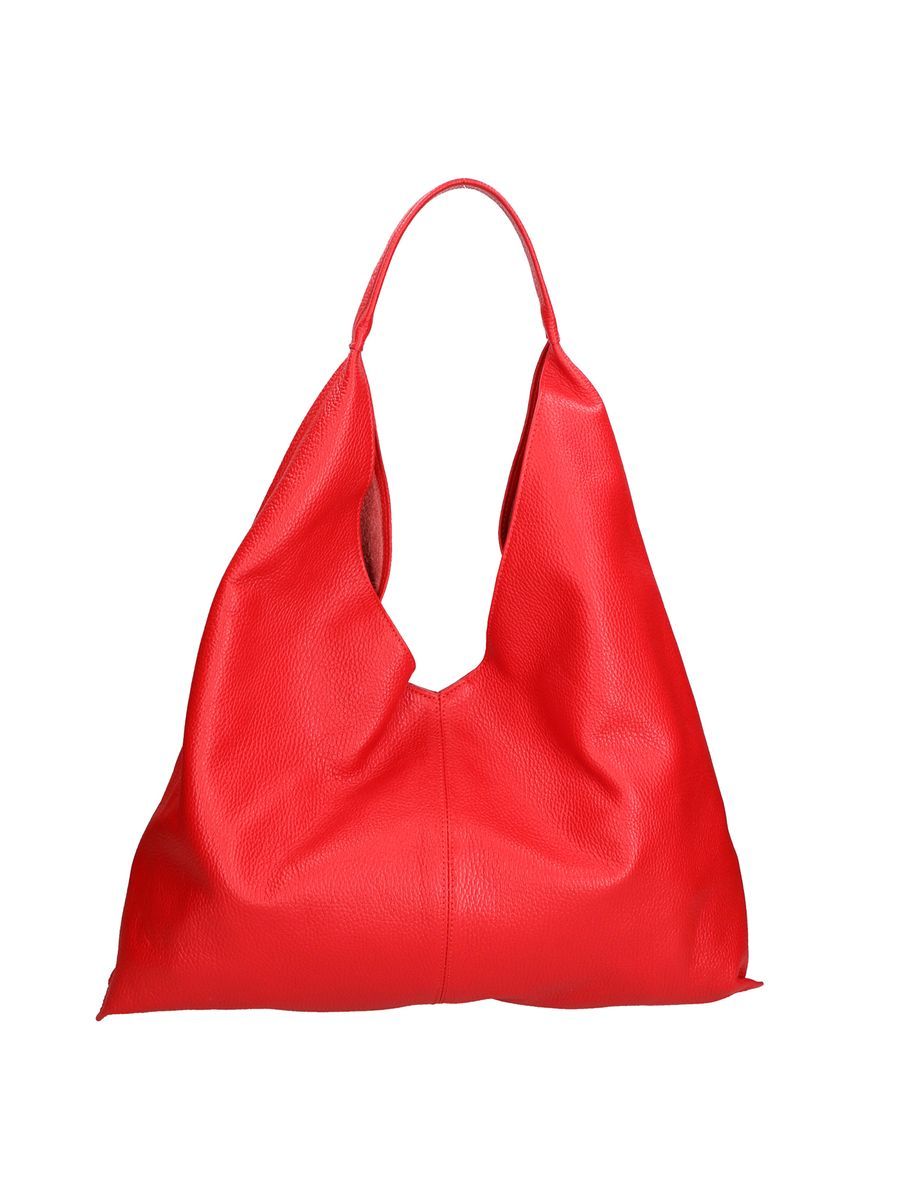 Rote Hobo-Schultertasche aus Leder