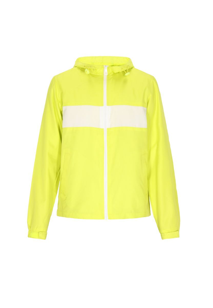 Leichte Neon Windbreaker Jacke mit Kapuze