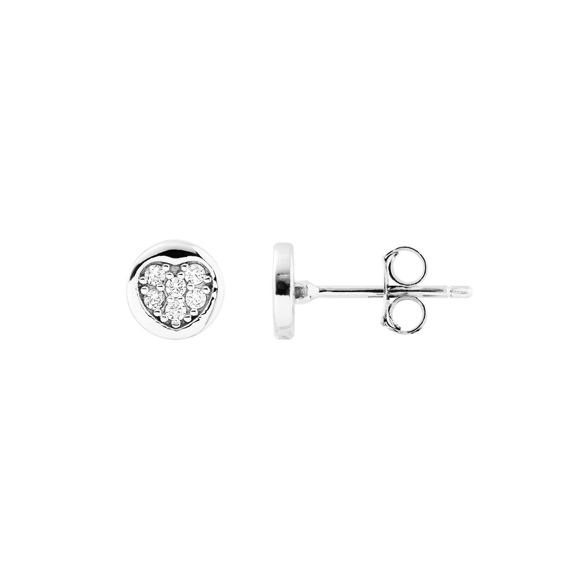 Herz-Ohrstecker mit Zirkonia-Besatz