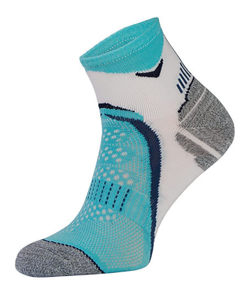 COMODO - Unisex Chaussettes Basses Running Argentees courtes Antibacteriennes - Blanc Bleu