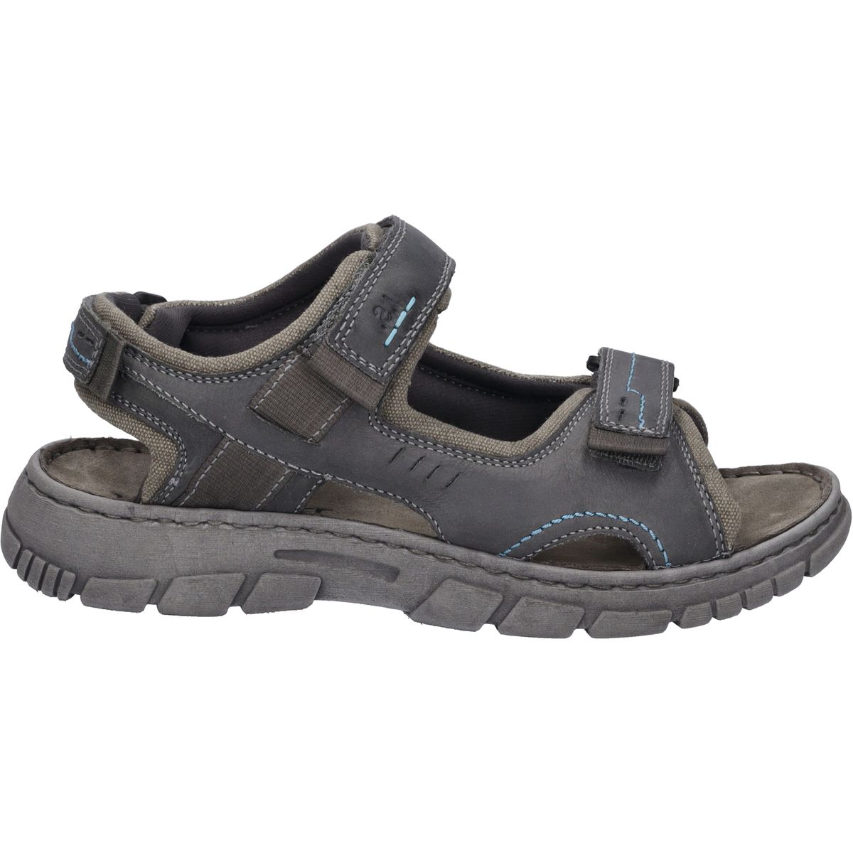 Robuste Leder-Sandalen mit Dreifach-Klettverschluss