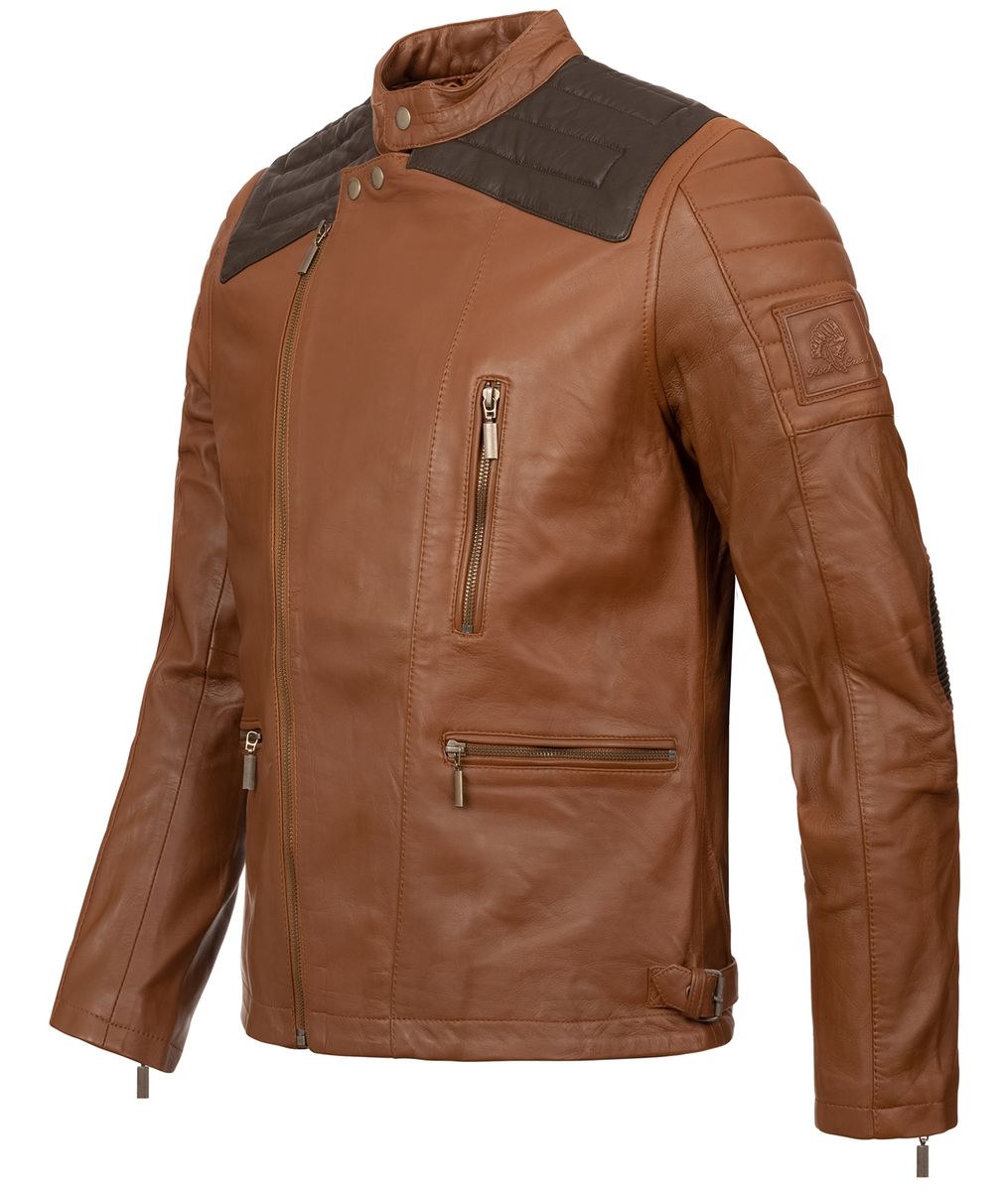 Bikerjacke mit gesteppten Schulterpartien