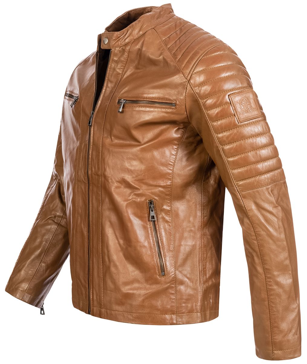 Bikerjacke mit gesteppten Schulterpartien