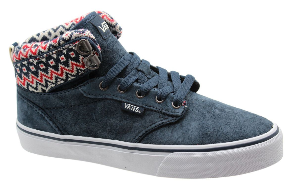High-Top-Wildledersneaker mit gemustertem Schaft