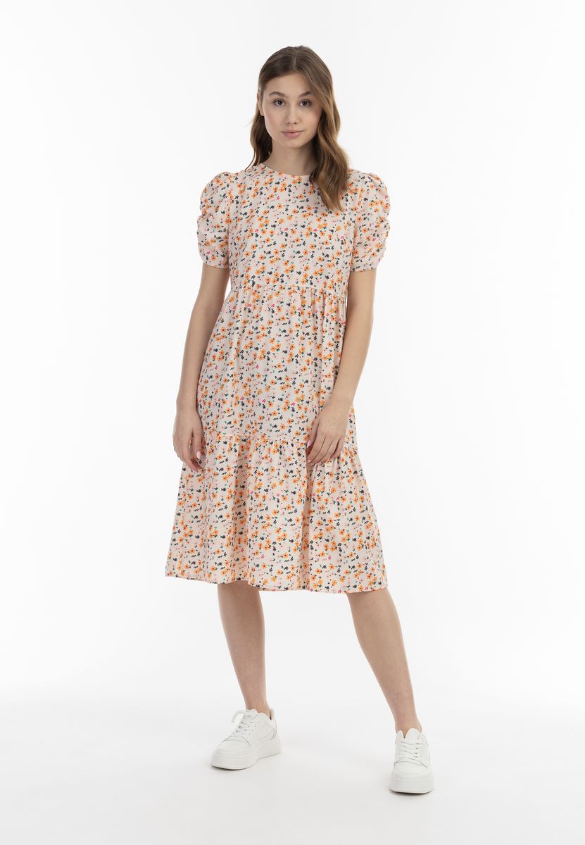 Gestuftes Midikleid mit Blumendruck