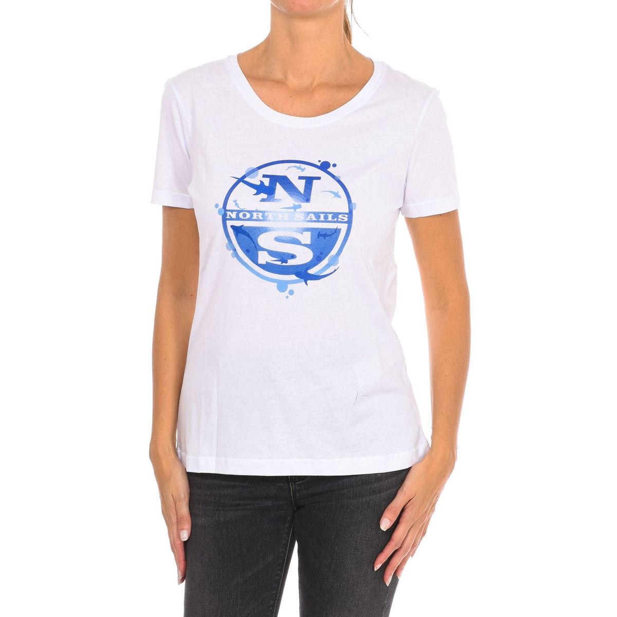 Baumwoll-T-Shirt mit Rundem Logo-Print