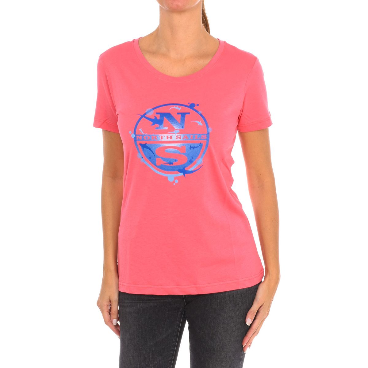 Baumwoll-T-Shirt mit Rundem Logo-Print