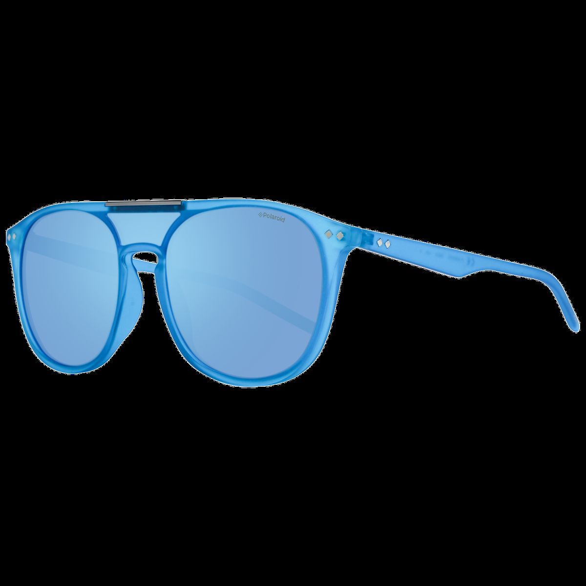 Blaue Pilotenbrille mit verspiegelten Gläsern