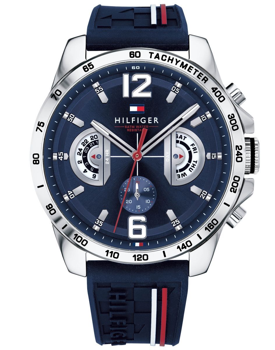 Sportliche blaue Multi-Dial Uhr