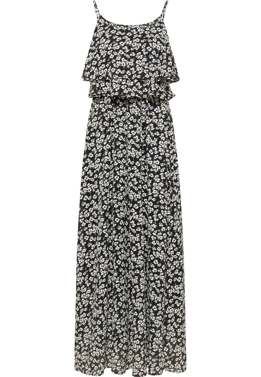 Maxikleid mit Blumenmuster und Rüschen