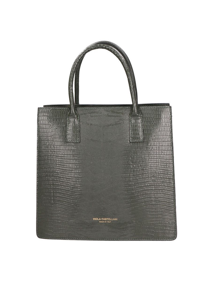 Strukturierte Leder-Henkeltasche