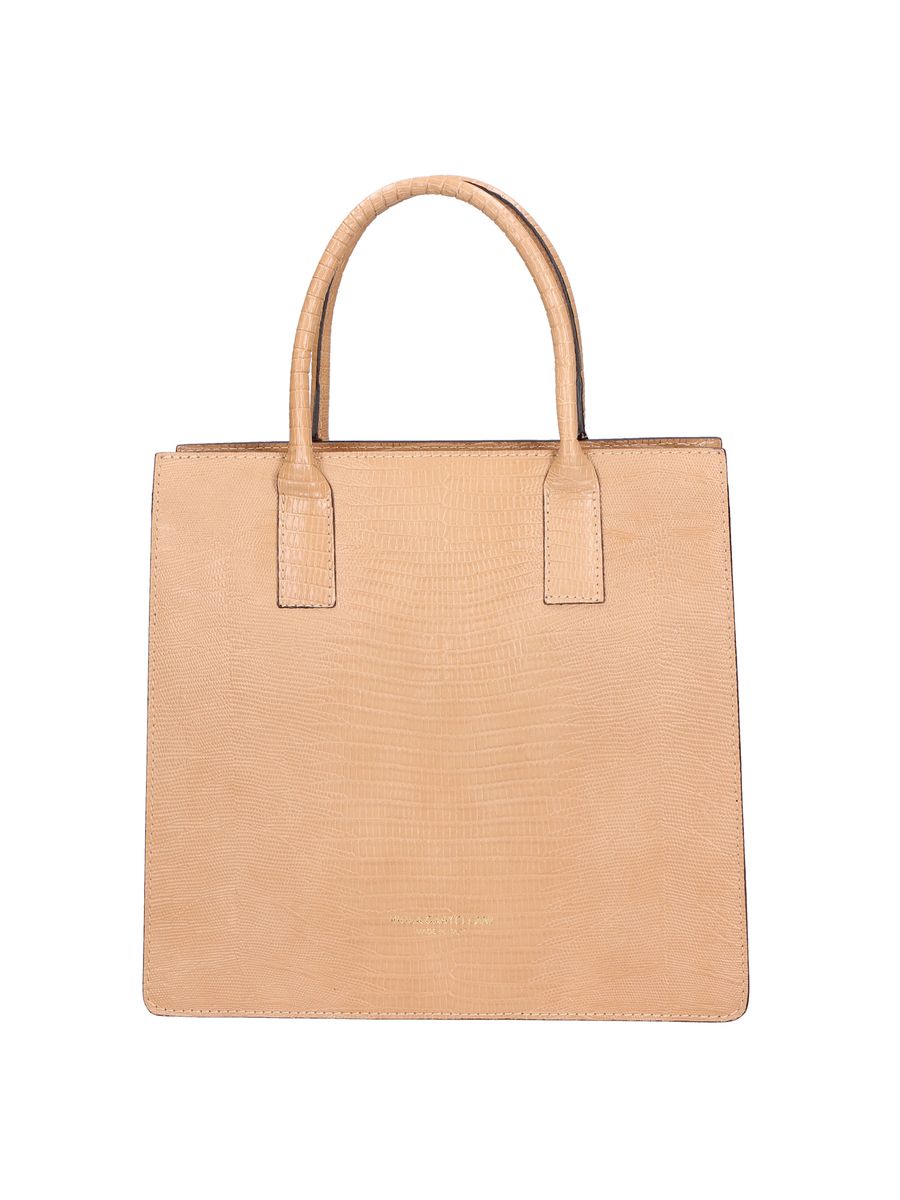 Strukturierte Leder-Henkeltasche