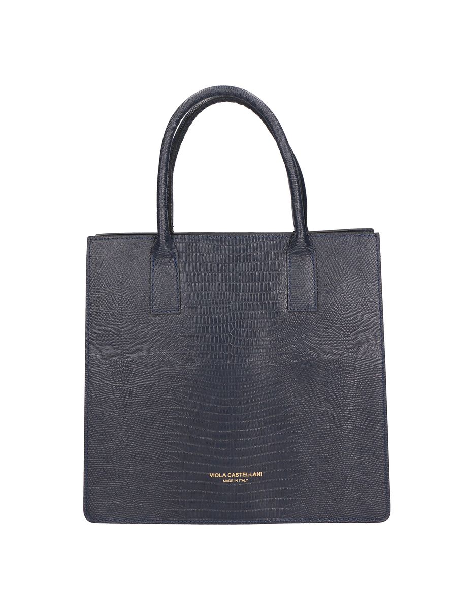 Strukturierte Leder-Henkeltasche