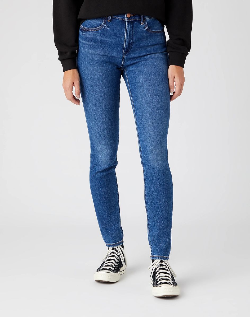 Hoch geschnittene Skinny Fit Jeans