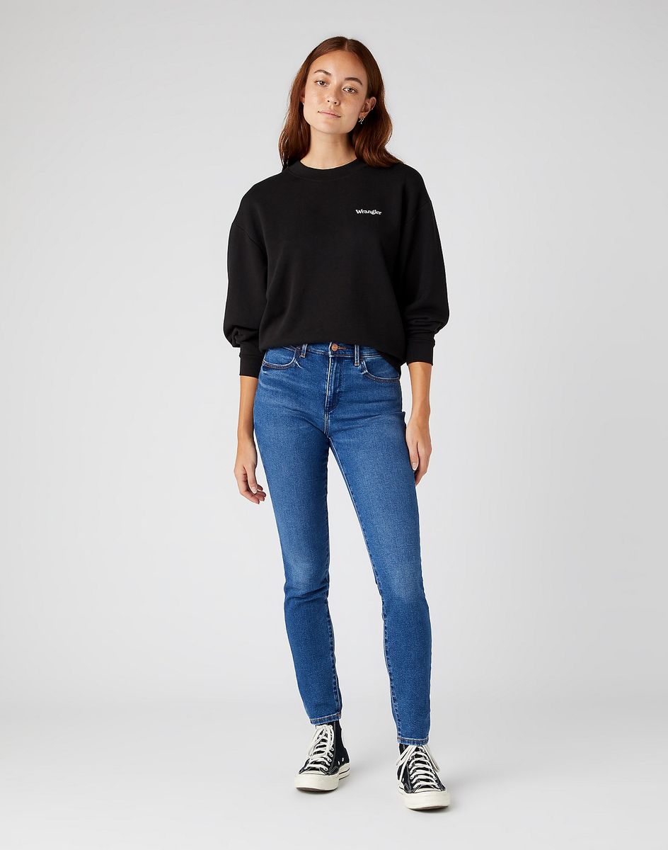 High-Waist-Skinny-Jeans aus Denim