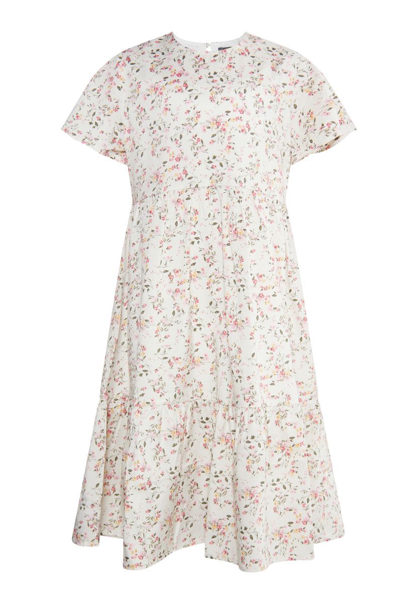 Mädchenkleid mit Blumenmuster und Stufen