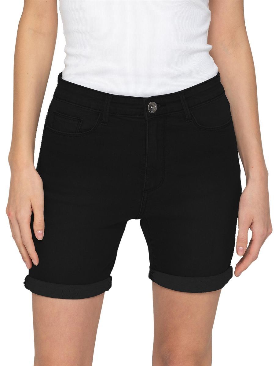 Damenmode Schwarze Denim Bermuda Shorts