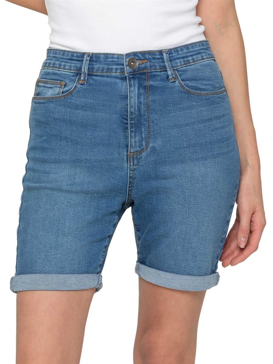 Damenmode Schwarze Denim Bermuda Shorts