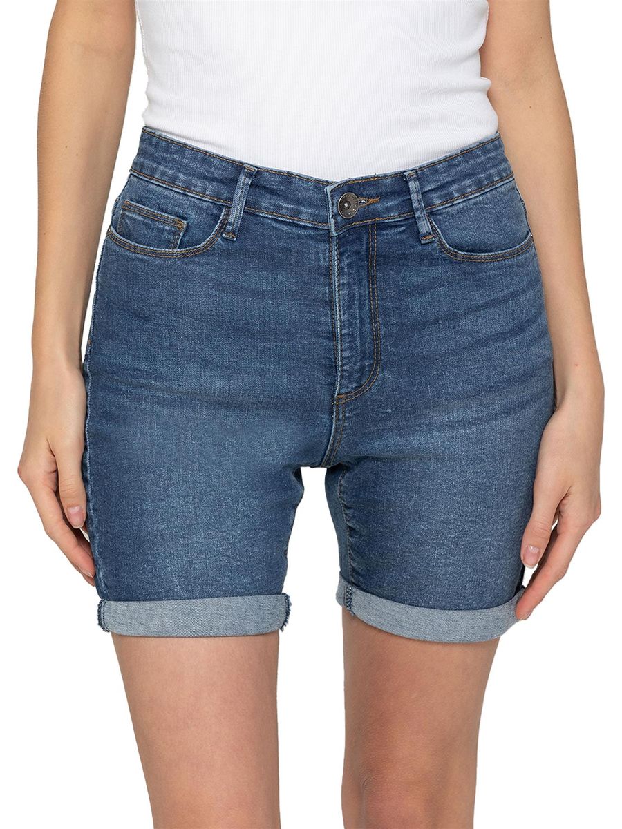 Damenmode Schwarze Denim Bermuda Shorts