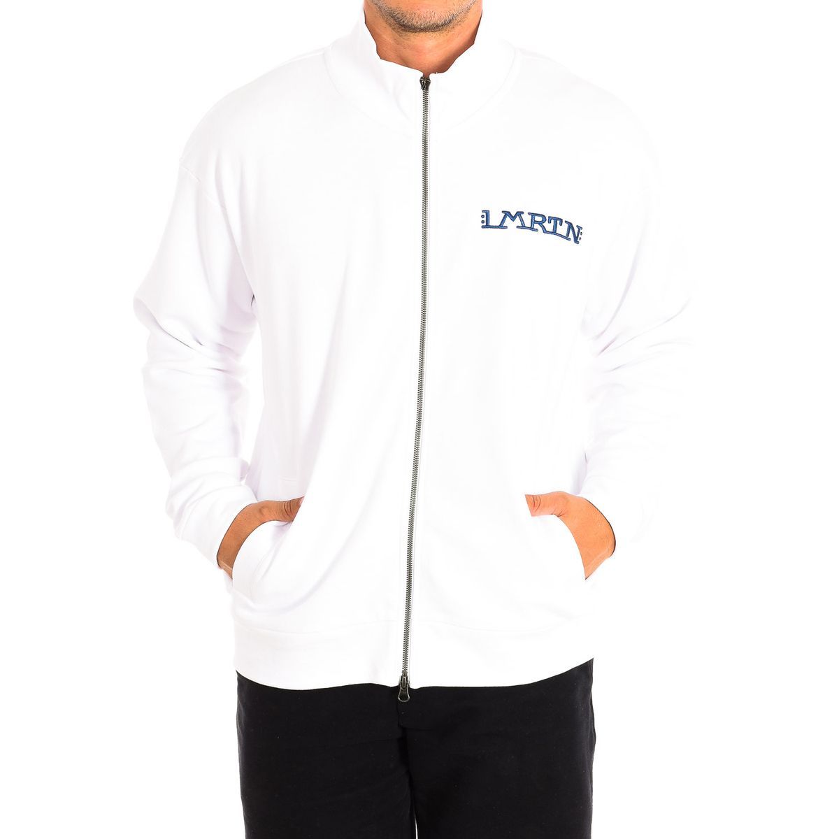 La Martina Weißes Sweatshirt mit Reißverschluss