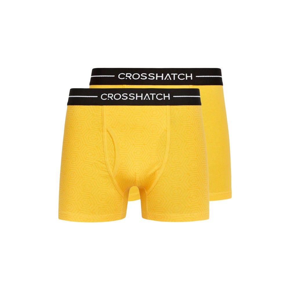 Herren Gelbe Hexagonale Boxershorts Doppelpack