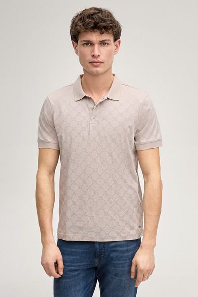 Joop! Cornflower Poloshirt Jesse Beige Gemustert Baumwolle Kurzarm