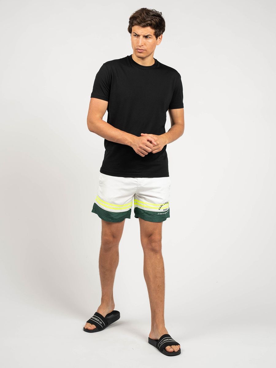 Grafische Badeshorts mit Logo-Streifen