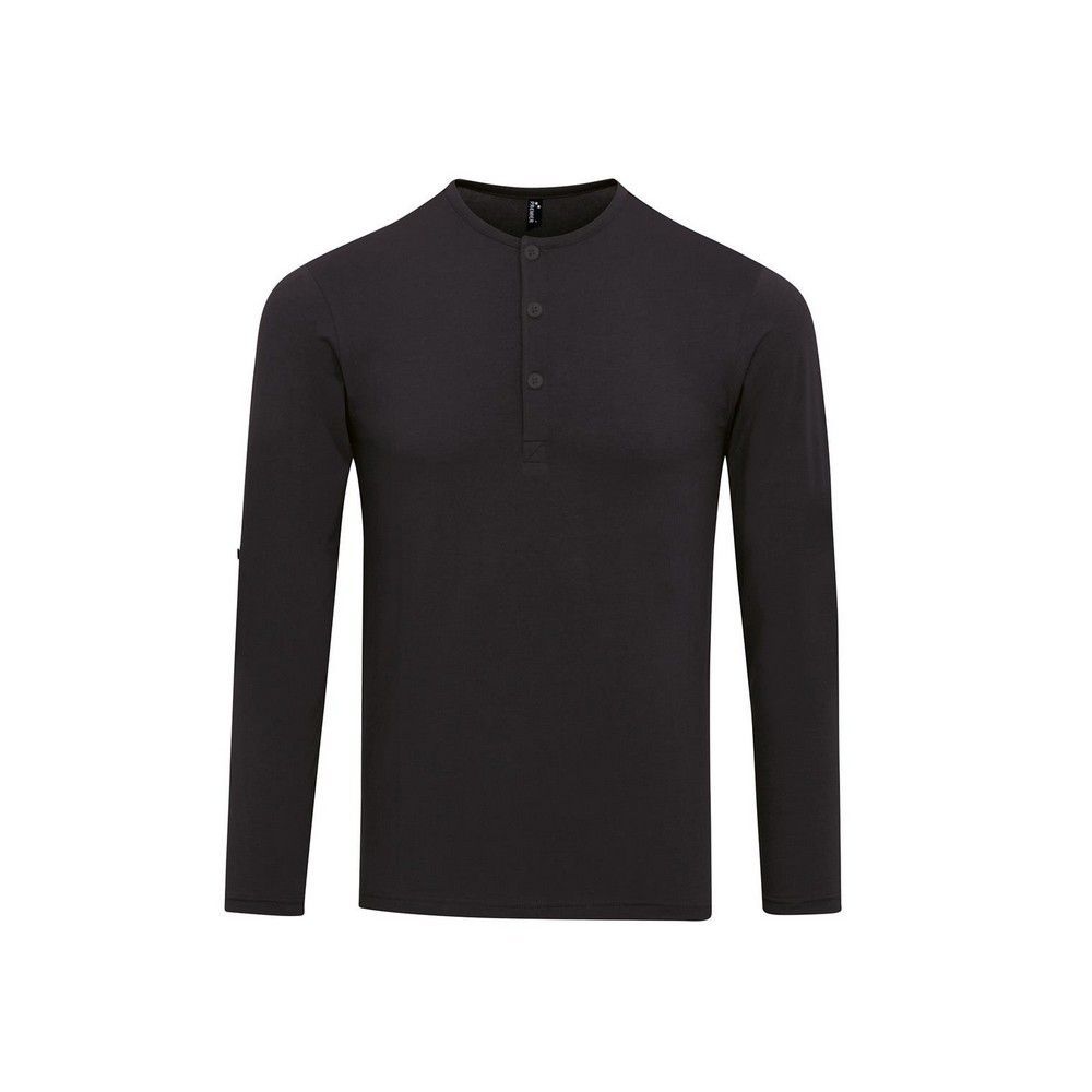 Herren Langarm Henley Shirt