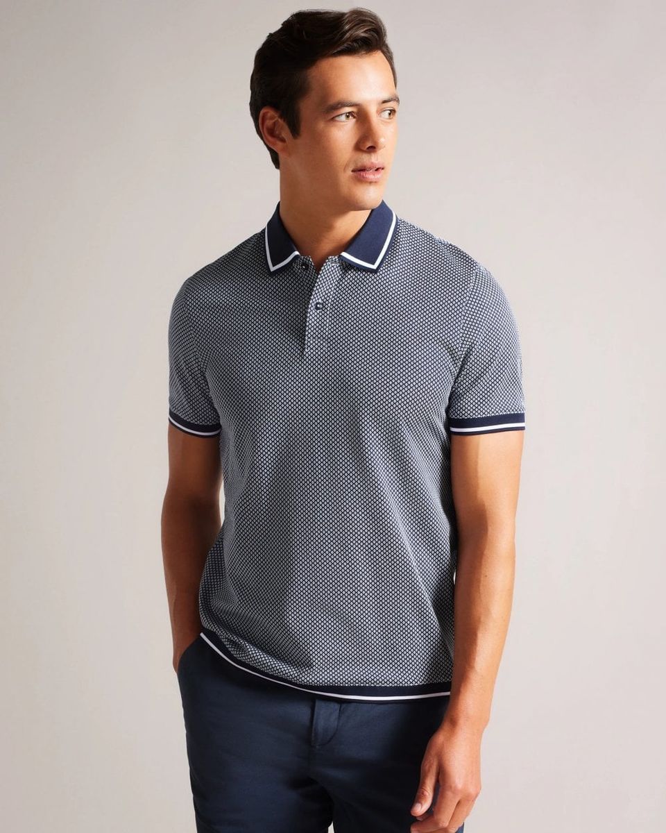 Herren Polo Shirt mit Geo-Muster