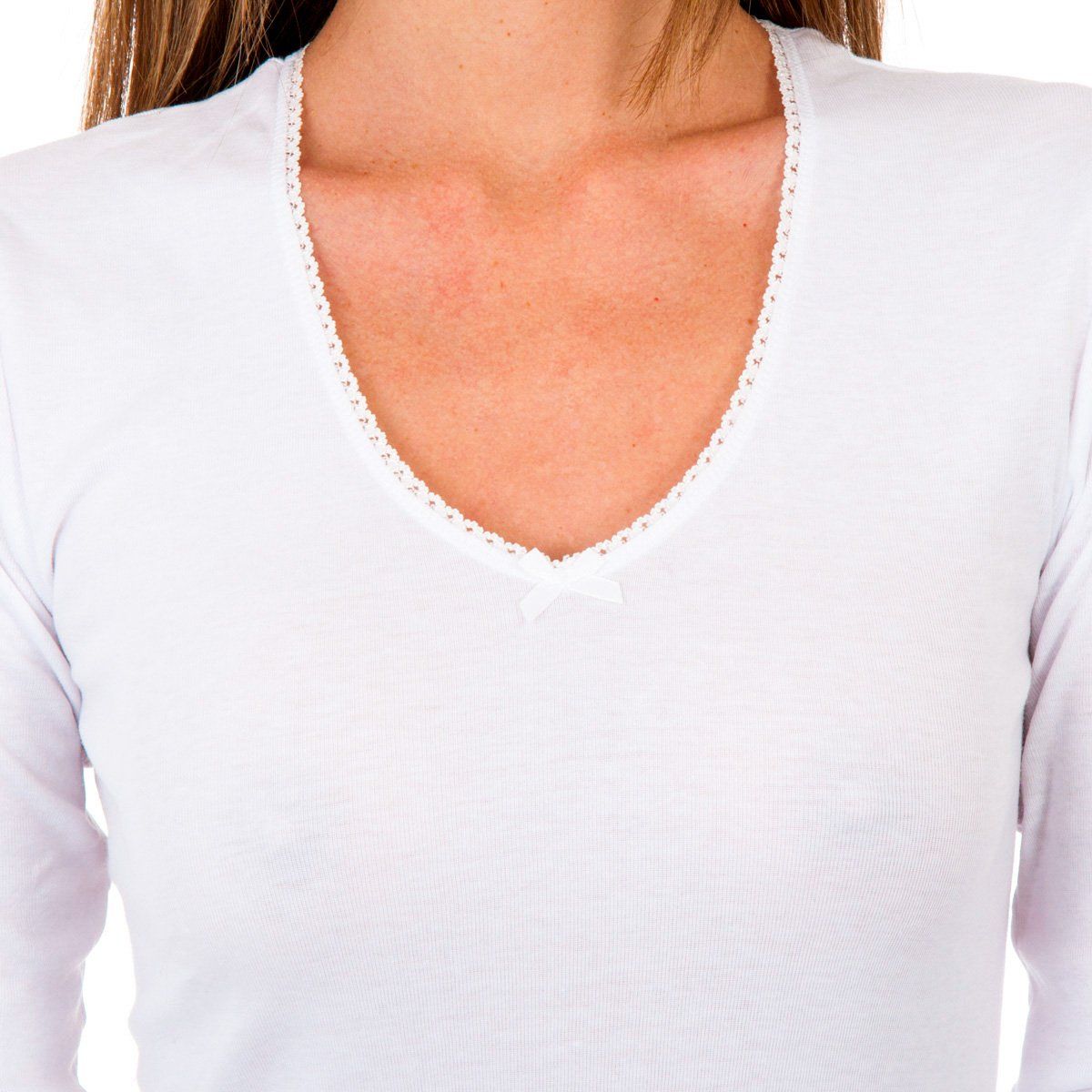Thermo-Langarmshirt mit feiner Spitze