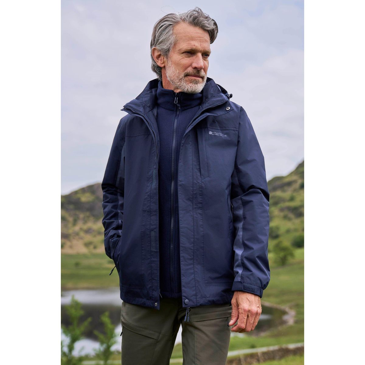Mountain Warehouse - "Thunderstorm" Jacke, wasserfest 3 in 1 für Herren (Dunkelblau)